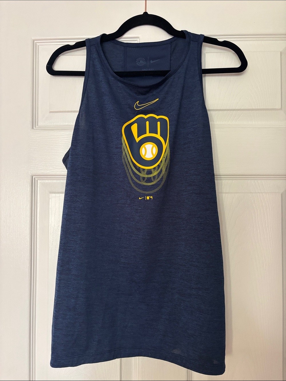 Nike Navy Blue Tank with Yellow Brewers Glove Graphic